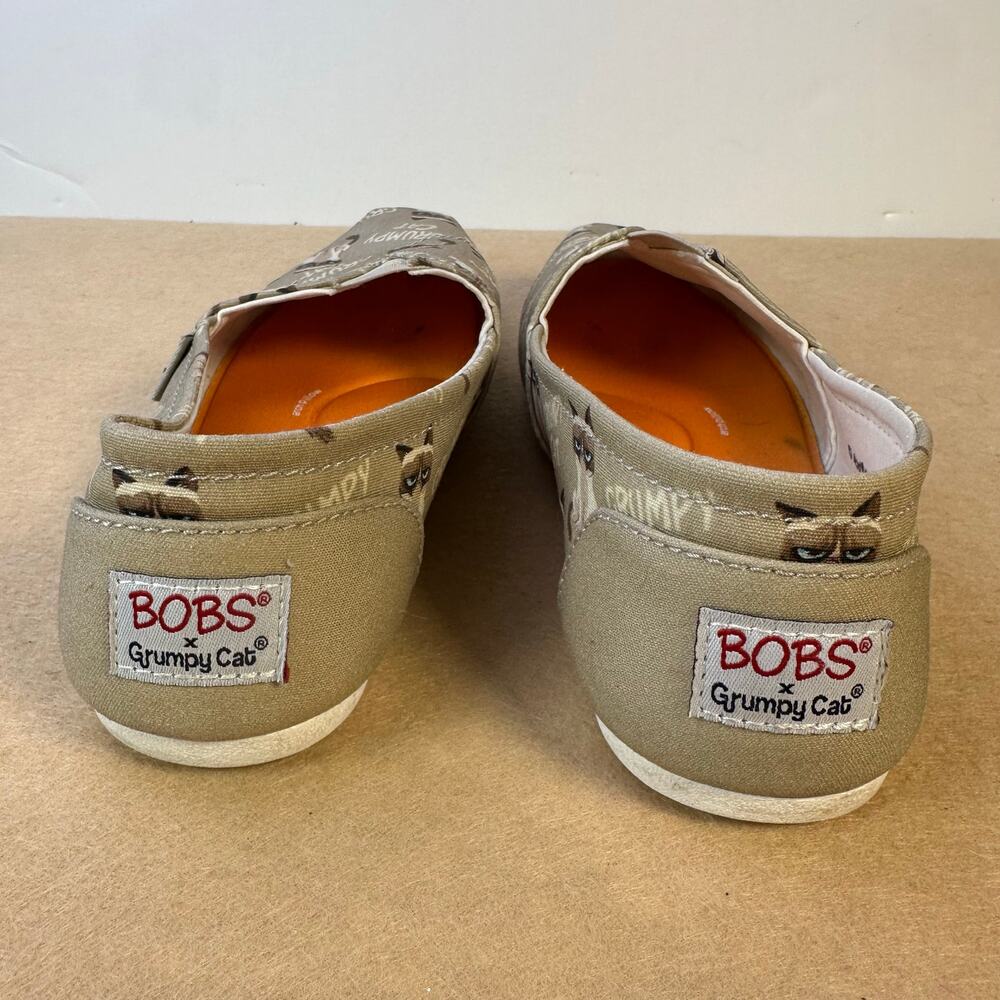 Bobs Skechers Women 6.5 Shoes Grumpy Cat Collab Canvas Cute! Excellent - Picture 9 of 16